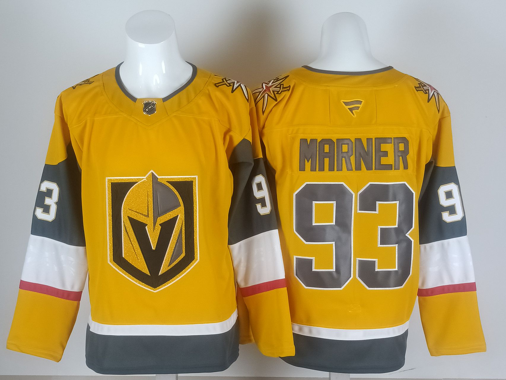 Men Vegas Golden Knights #93 Marner Yellow 2025 NHL Jersey style 001